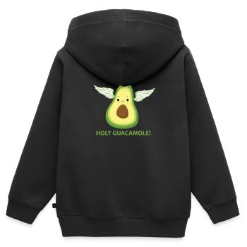 Holy Guacamole - Kids Premium Organic Zip-up Hoodie - black - Back - AI Model Kid Male (0cm)