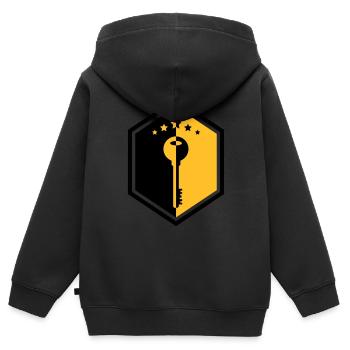 Schlosser / Schloss / Arbeit / Job - Kinder Premium Organic Zip Hoodie - Schwarz - Hinten - AI Model Kid Male (0cm)