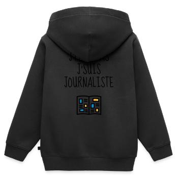 Journalist Journalism Journalismus Journaliste - Kids Premium Organic Zip-up Hoodie - black - Back - AI Model Kid Male (0cm)