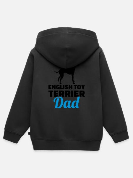 English Toy Terrier - Kinder Premium Organic Zip Hoodie - Schwarz