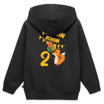 2 Geburtstag zweiten Geburtstag zum 2 Geburtstag - Kinder Premium Organic Zip Hoodie - Schwarz - Hinten - AI Model Kid Male (0cm)