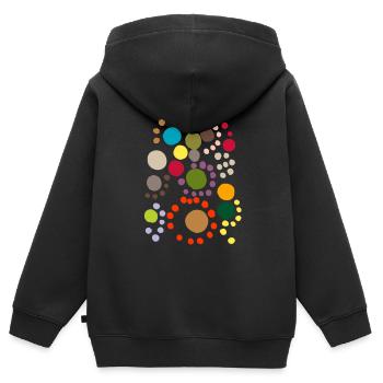 iroiro polka dots - Kinder Premium Organic Zip Hoodie - Schwarz - Hinten - AI Model Kid Male (0cm)