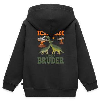 Großer Bruder Ich werde - Kinder Premium Organic Zip Hoodie - Schwarz - Hinten - AI Model Kid Male (0cm)