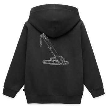 LTR 1220 white - Kids Premium Organic Zip-up Hoodie - black - Back - AI Model Kid Male (0cm)