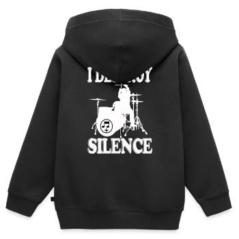 I DESTROY SCHWEIGEN - Kinder Premium Organic Zip Hoodie - Schwarz - Hinten - AI Model Kid Male (0cm)