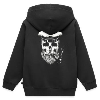 Kapitän Totenkopf Seemann - Kinder Premium Organic Zip Hoodie - Schwarz - Hinten - AI Model Kid Male (0cm)