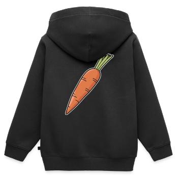 Karotte Möhre - Kinder Premium Organic Zip Hoodie - Schwarz - Hinten - AI Model Kid Male (0cm)