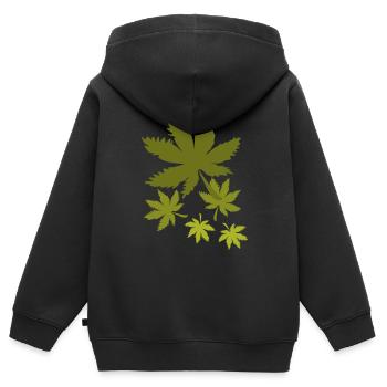 Herbstlaub - Kinder Premium Organic Zip Hoodie - Schwarz - Hinten - AI Model Kid Male (0cm)