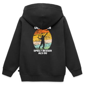 Tennis lustiger Spruch - Kinder Premium Organic Zip Hoodie - Schwarz - Hinten - AI Model Kid Male (0cm)