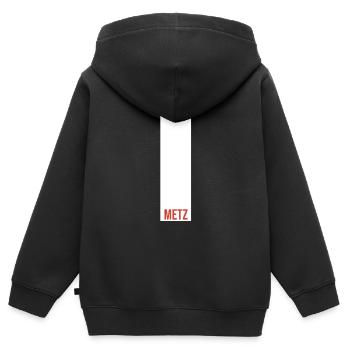 Souvenir Metz France Metz Cadeau d’anniversaire - Sweat Premium à capuche zippé enfant bio - noir - Dos - AI Model Kid Male (0cm)