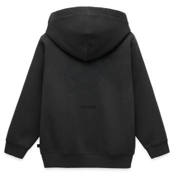 Karte von Zagreb im Kreis - Kinder Premium Organic Zip Hoodie - Schwarz - Hinten - AI Model Kid Male (0cm)