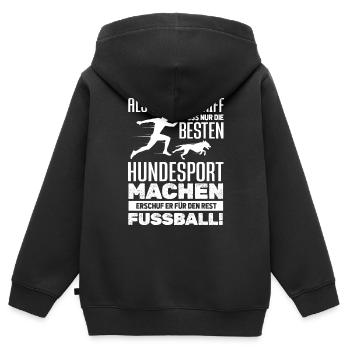 Hundesport Hundetraining Hundeschule Hundebesitzer - Kinder Premium Organic Zip Hoodie - Schwarz - Hinten - AI Model Kid Male (0cm)