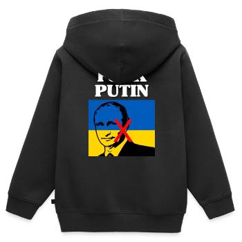 Ukraine Putin - Kids Premium Organic Zip-up Hoodie - black - Back - AI Model Kid Male (0cm)