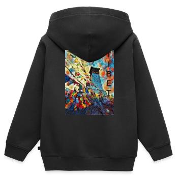 Tibet - Kinder Premium Organic Zip Hoodie - Schwarz - Hinten - AI Model Kid Male (0cm)
