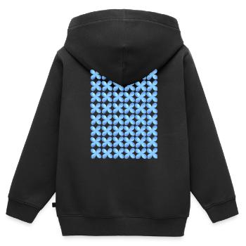 Blaue Blüten - Kinder Premium Organic Zip Hoodie - Schwarz - Hinten - AI Model Kid Male (0cm)