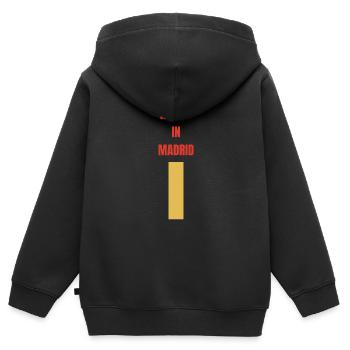 Madrider Nächte - Kinder Premium Organic Zip Hoodie - Schwarz - Hinten - AI Model Kid Male (0cm)