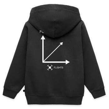 Plus de vols de drones - plus de plaisir - Sweat Premium à capuche zippé enfant bio - noir - Dos - AI Model Kid Male (0cm)