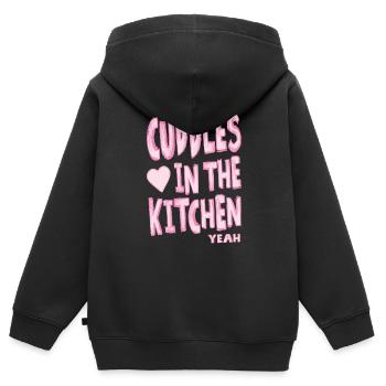 Cuddles in the kitchen - Kids Premium Organic Zip-up Hoodie - black - Back - AI Model Kid Male (0cm)