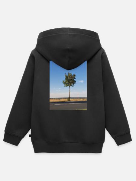 Einzelnes Bäumchen - Kinder Premium Organic Zip Hoodie - Schwarz