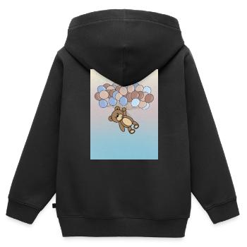 Bébé - Sweat Premium à capuche zippé enfant bio - noir - Dos - AI Model Kid Male (0cm)