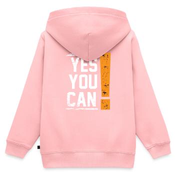 YesYouCan - Kinder Premium Organic Zip Hoodie - Rosa - Hinten - AI Model Kid Female (0cm)