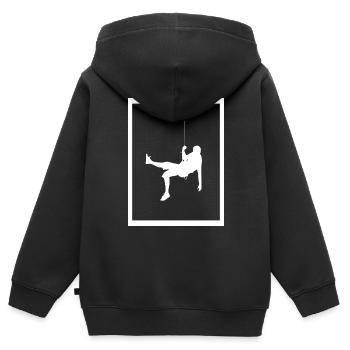 escalade - Sweat Premium à capuche zippé enfant bio - noir - Dos - AI Model Kid Male (0cm)
