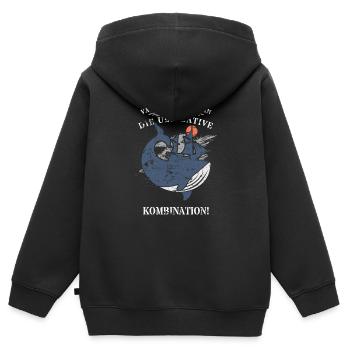 Vater und Kapitän: Die ultimative Kombination! - Kinder Premium Organic Zip Hoodie - Schwarz - Hinten - AI Model Kid Male (0cm)