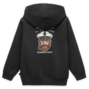 Vater und Kapitän: Die ultimative Kombination! - Kinder Premium Organic Zip Hoodie - Schwarz - Hinten - AI Model Kid Male (0cm)