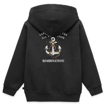 Vater und Kapitän: Die ultimative Kombination! - Kinder Premium Organic Zip Hoodie - Schwarz - Hinten - AI Model Kid Male (0cm)