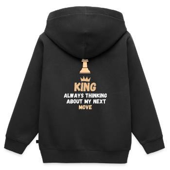 Chess Saying Gift Checkmate Queens Gambit - Sweat Premium à capuche zippé enfant bio - noir - Dos - AI Model Kid Male (0cm)