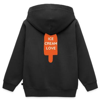 Ice Cream Love Ice Cream Love Ice Cream Lover - Kids Premium Organic Zip-up Hoodie - black - Back - AI Model Kid Male (0cm)
