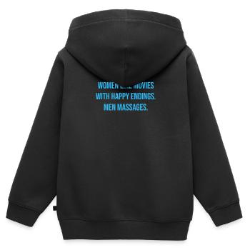 Gift idea MassageFan Massage - Kids Premium Organic Zip-up Hoodie - black - Back - AI Model Kid Male (0cm)