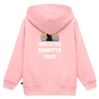 Schritte Voraus Schach Geschenk Schachspieler - Kinder Premium Organic Zip Hoodie - Rosa - Hinten - AI Model Kid Female (0cm)