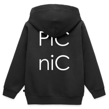PiCniC - Kids Premium Organic Zip-up Hoodie - black - Back - AI Model Kid Male (0cm)