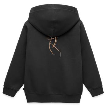 Buchstabe R auf schwarzem T-Shirt - Kinder Premium Organic Zip Hoodie - Schwarz - Hinten - AI Model Kid Male (0cm)