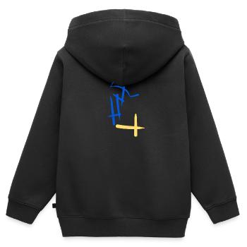 Line-faithful abstractness - Kids Premium Organic Zip-up Hoodie - black - Back - AI Model Kid Male (0cm)
