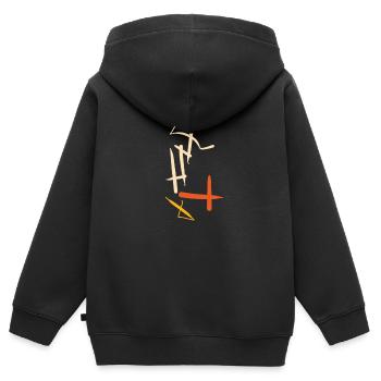 Abstractness - Kids Premium Organic Zip-up Hoodie - black - Back - AI Model Kid Male (0cm)