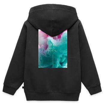 Just relax - Kinder Premium Organic Zip Hoodie - Schwarz - Hinten - AI Model Kid Male (0cm)