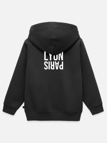 Lyon oder Paris - Kinder Premium Organic Zip Hoodie - Schwarz