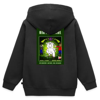 Hirtenwahl - Entscheidende Cartoons zum Ausmalen - Kinder Premium Organic Zip Hoodie - Schwarz - Hinten - AI Model Kid Male (0cm)