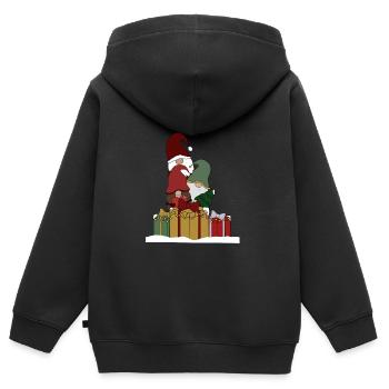 Wichtel - Kinder Premium Organic Zip Hoodie - Schwarz - Hinten - AI Model Kid Male (0cm)