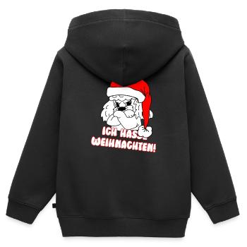 Comicstyle Pudelmotiv - Weihnachten ohne mich - Kinder Premium Organic Zip Hoodie - Schwarz - Hinten - AI Model Kid Male (0cm)
