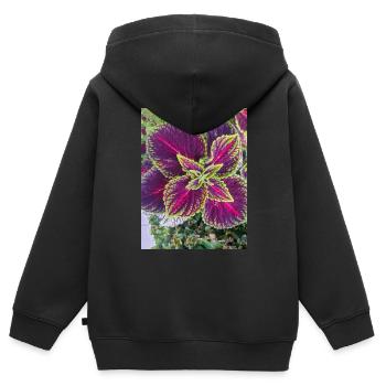 Josephs Mantel auch chinesischer Amaranth - Kinder Premium Organic Zip Hoodie - Schwarz - Hinten - AI Model Kid Male (0cm)