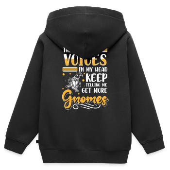 Zwerg Garten Kobold - Kinder Premium Organic Zip Hoodie - Schwarz - Hinten - AI Model Kid Male (0cm)