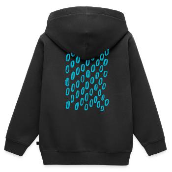 Kleine blaue Kreise - small blue circles - Kinder Premium Organic Zip Hoodie - Schwarz - Hinten - AI Model Kid Male (0cm)
