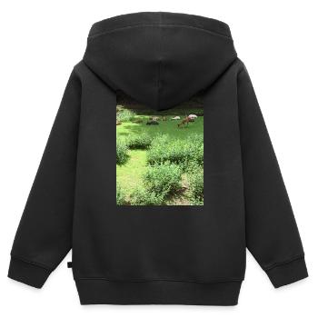Wildtiere - Kinder Premium Organic Zip Hoodie - Schwarz - Hinten - AI Model Kid Male (0cm)