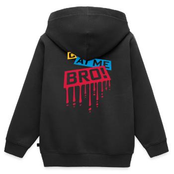 come at me bro - Kinder Premium Organic Zip Hoodie - Schwarz - Hinten - AI Model Kid Male (0cm)