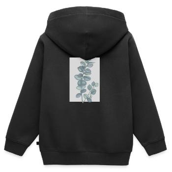 Pflanze - Kinder Premium Organic Zip Hoodie - Schwarz - Hinten - AI Model Kid Male (0cm)