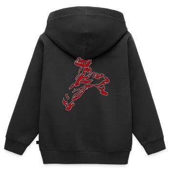 Kampfsport TUSCHE Figur - Kinder Premium Organic Zip Hoodie - Schwarz - Hinten - AI Model Kid Male (0cm)