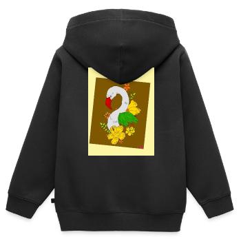 Tiere + Natur - Kinder Premium Organic Zip Hoodie - Schwarz - Hinten - AI Model Kid Male (0cm)